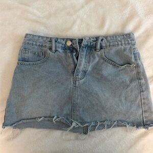 SHEIN Light Blue Denim Mini Skirt